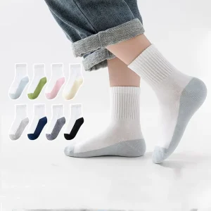 100% Cotton Crew Deodorant Socks Bacteriostatic Anti Pilling Breathable Quick Dry Color Matching Sports Style Anti Slip Feature