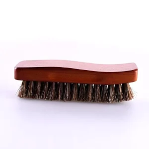 100% Horsehair Leather Shoe Polish Cleaning Brush with Durable Bamboo Handle