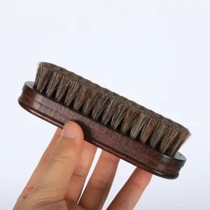 100% Soft Genuine Horsehair Brush with Wooden Handle Genuine Horse Hair Bristles for Leather Care Cleaning