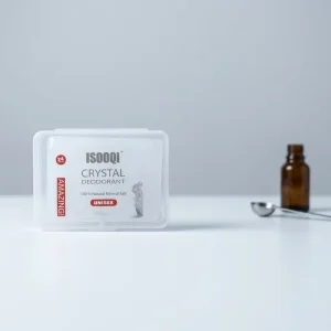 100G Alum Stick with Plastic Box Potassium Alum Block Antiperspirant Stone Crystal Deodorant Natural Mineral Salt Underarm