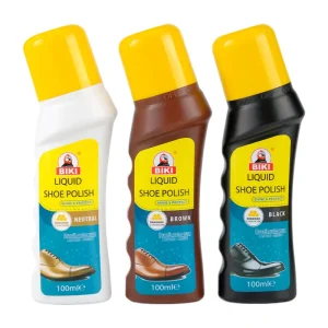 100ML Natural Formula Liquid Shoe Polish Extra Bright Waterproof with Soft Sponge Brush