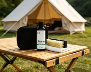 100ml Sneaker Cleaner Kit with Brush & Towel Portable Shoe Cleaning Set with Storage Case for All Sneakers