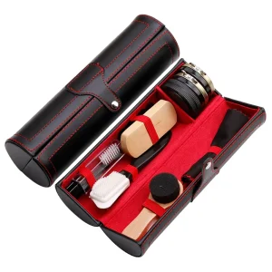 11 Piece Square Bag Colorless Leather Shoe Polish Set with Soft Bristled Suede and Horsehair Brushes Doesn’t Damage Shoes