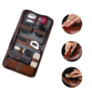 11PCS Horse Hair Brush Shoe Polish Set Shoe Polish Tool Leather Care Clean and Polish on the Shoe Brush Set