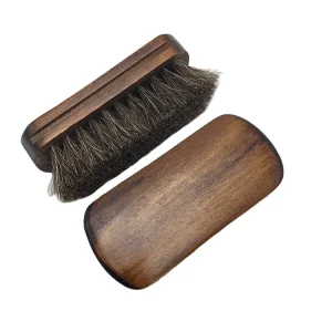 11cm Leather Shoe Cleaning Brush Wooden Decontamination Horsehair Shoe Brush