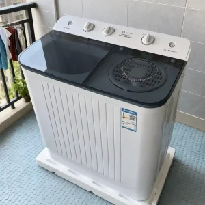 12kg Semi Automatic Twin Tub Washing Machine Large Capacity Portable Double Barrel Washing Machines with Washing and Spin drying