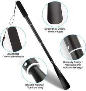 14.5″-37″ Aluminum Shoe Horn with Long Retractable Handle for Seniors Men Women Kids