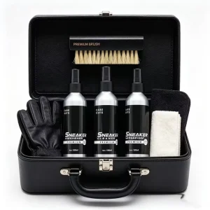150ml Sneaker Care Kit, 3-in-1 Sneaker Cleaner + Freshener + Waterproof Spray with Brush, for All Sneaker Types