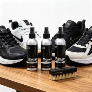 150ml Sneaker Care Kit, 3-in-1 Sneaker Cleaner + Freshener + Waterproof Spray with Brush, for All Sneaker Types