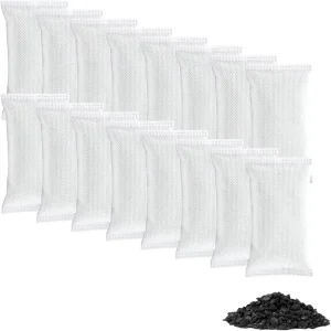 16 Pack Solid Activated Charcoal Shoe Deodorizer Bags Closet Odor Eliminator and Shoe Smell Remover