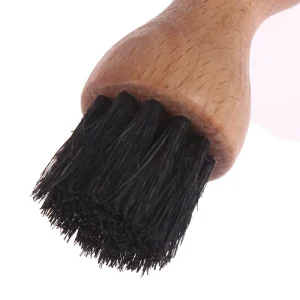 1pc Wooden Handle Shoes Mini Gourd Shoes Oil Brush Shine Brush Polish Bristle Hair Buffing Brush