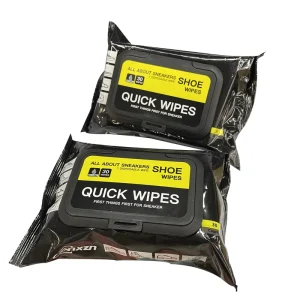 2 Pack 60 Pcs Non-Woven Soft Comfortable Non-Scented Shoe Wipes Quick Disposable Travel Portable Sneaker Cleaner