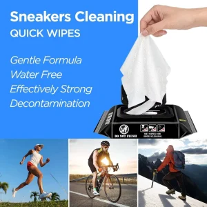 2 Pack Portable Travel Shoe Care Kits 60 Pcs Quick Sneaker Wipes Cleaner for Removing Dirt and Stains