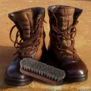 2-Pack Soft Horsehair Shine Brushes with Comfortable Grip Soft Horse Hair Bristles for Leather Clean Care Shoe Care Kits
