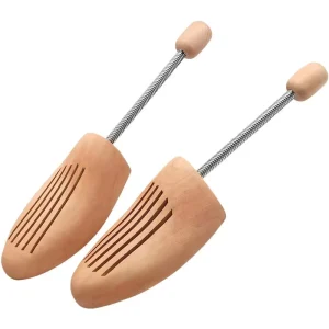 2 Pcs Portable Solid Wood Shoe Stretcher Schima Superda Adjustable Spring Shoe Trees for Travelling