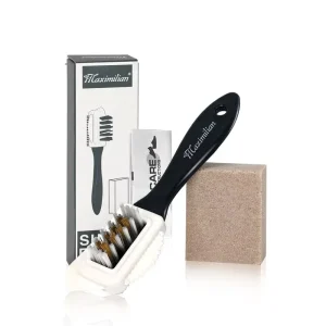 2 Pcs Suede Nubuck Cleaning Brush Kit Copper Wire Plastic Bristles Brush with Shoe Eraser for Cleaning Shoes Boots