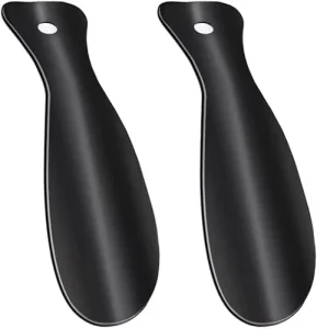 2 Pieces 7.5Inch Travel Portable Metal Stainless Steel Shoe Helper Horn