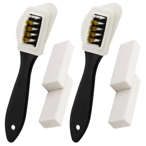 2 Sets of Suede Brush & Nubuck 2 Pieces 4 Way Brush + 4 Eraser Premium Shoe Cleaner Kit