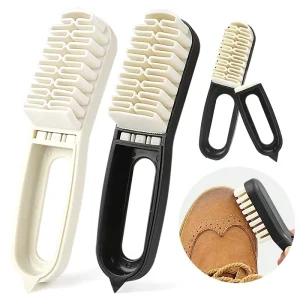 2-in-1 Dual Head Shoe Brush Set for Suede, Sneaker & Leather, Heavy Duty Cleaning Brush for Rubber Shoes and Wall Gaps