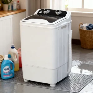 2 in 1 Portable Mini Washing Machine for Clothes and Shoes Compact Single Tub RV Washer with Spin Dryer Top Load Washing Machine