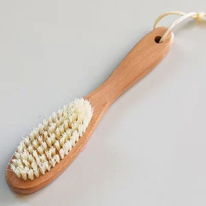 20cm Long Handle Bamboo Lotus Wood Shoe Brush Eco Friendly White Hard PP Bristles Shoe Cleaner Deep Cleaning Tool