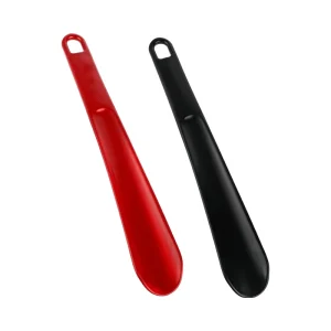 2pcs Comfort Grip 25cm Long Plastic Shoe Horns Black & Red Hanging Holes for Men Women Elderly Kids & Disabled Hanging Shoehorns