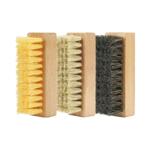 3 Pack Shoe Cleaning Brush Set Pig Horsehair Bristles Wooden Handle Sneaker Cleaner Shining Dust Removal Leather Canvas Textile