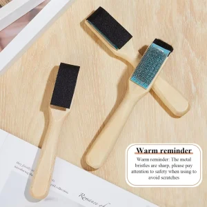 3 Piece Footwear Cleaning Set Dance Shoe Care with Wood Suede Sole Wire and Shoe Brushes for Ballroom Dance Shoe Cleaning