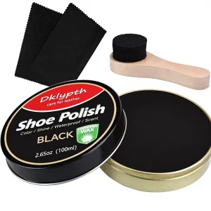 3 Set Shoe Polish 100ML W Brush & Cloth Non Greasy Waterproof Leather Conditioner for Instant Shine on Shoes & Boots