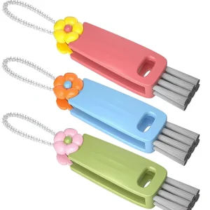 3 in 1 Cup Lid Gap & Bottle Cleaning Brush Set Multifunctional Kitchen Tool with Plastic Material (Multicolor)