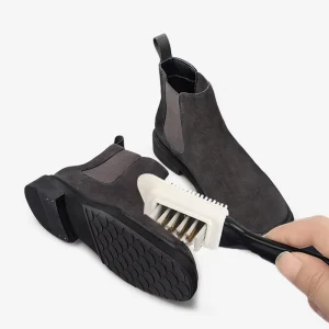 3 in 1 Multi-functional Rubber and Nylon Suede Brush with Crevice Cleaner for Boots