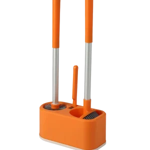 3 in 1 WC Brush Set with Triple Head Scrubber and Holder Toilet Cleaner China MOQ 500 Sets Direct