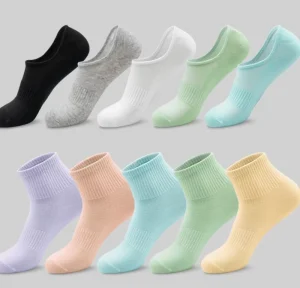 3A Antibacterial Socks for Men Women Breathable Deodorant Sweat-Absorbent Non-slip No-show Mid-calf Socks