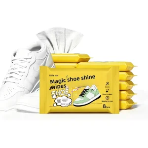 3D Magic Shoe Cleaning Wipes for Sneakers White Shoes Powerfully Remove Stains Disposable Portable No Rinse Wet Tissues 10 Piece