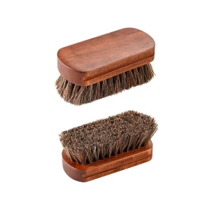 4 Piece Long Microfiber Cloth Horse Hair Dauber Applicators Portable Shoe Polish Brush Kit for Cleaning Leather Shoes Boots