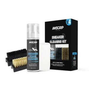 4-in-1 Eco-Friendly Alcohol-Free Custom Shoe Cleaning Kit with Foamer 2 Brushes & Towel for Sneakers