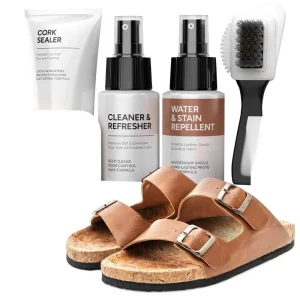 4 in 1 Sandal Shoe Cleaning Kit for Birkenstock Premium Leather Suede Nubuck Cork Care Safe Use Sealer Protector