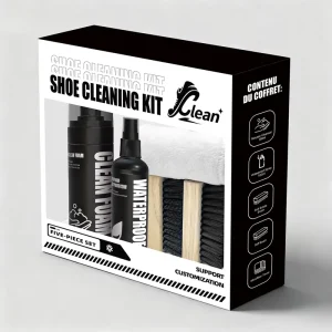 5 Piece Shoe Care Bundle with 2 Brushes Cleaning Solution Waterproof Spray Cloth for Sneakers Canvas Shoes