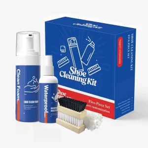 5-in-1 Quick Shoe Cleaning Kit Fast-Acting Cleaner Brush Towel for Sneakers Leather Shoes Instant Stain Removal Tools
