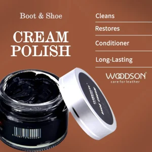 50ml Black Leather Shoe Cream Polish High Gloss Shine Finish for Leather Shoes and Boots