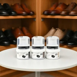 50ml Quick Shine Cream Shoe Polish with Brush Color Refreshing Stain Resistant Box Packaging