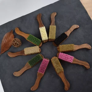 6 Rows 7 Rows of Manually Tied Wires Durable Boar Hair Rock Climbing Brush Wooden Handle