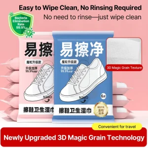 6pc bag Customized Thicker and Larger Sports Sneaker Cleaning Wipes Shoe Care Product