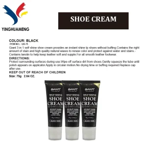 75ml Self Shine Cream No Buffing Long Lasting Shoe Shine for Leather Boots