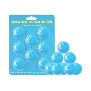 8pcs Blue Eco Friendly Roll On Shoe Deodorizer Balls Odor Eliminator for Sneakers Shoes and Wardrobe Bags