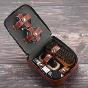 9 11 Piece Horsehair Brush Shoe Polish Set Waterproof Decontamination Genuine Leather Care Cleaning Kit