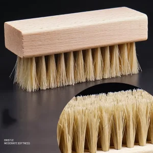 9.5*3.3*4.4CM Pig Hair Solid Wood Shoe Brush Does Not Hurt the Soft Shoes Can Be Customized LOGO Brush