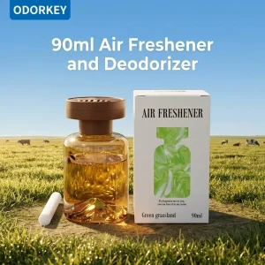 90g Eco Friendly Non Toxic Air Freshener Deodorizer Bottle Long Lasting Green Grassland Fragrance 3 Year Shelf Life MSDS Factory