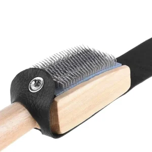 A0230 Durable Wooden Handle Metal Wire Woven Latin Dance Shoe Brush Unisex