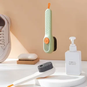Add Liquid Shoe Brush Multi functional Shoe Brush Press to Dispense Liquid Soft Bristle Laundry Cleaning Brush